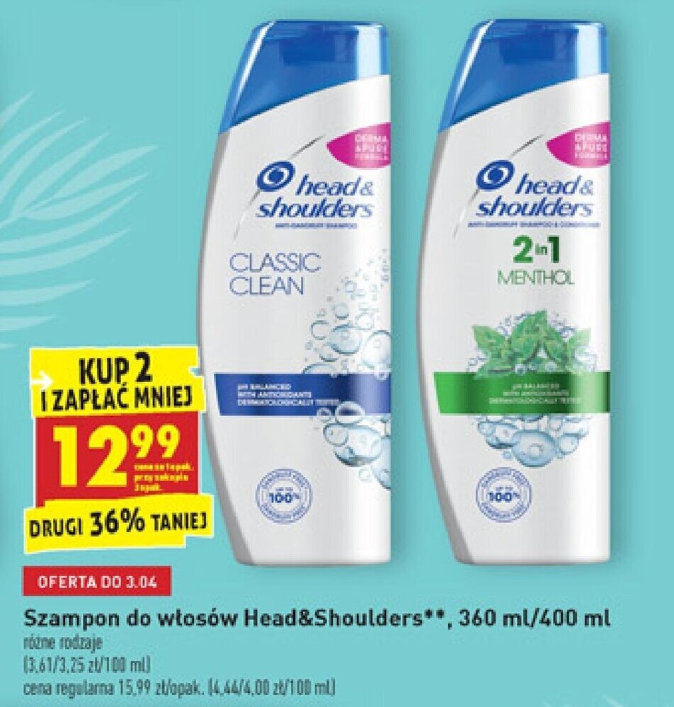 biedronka szampon head shoulders cena 400ml