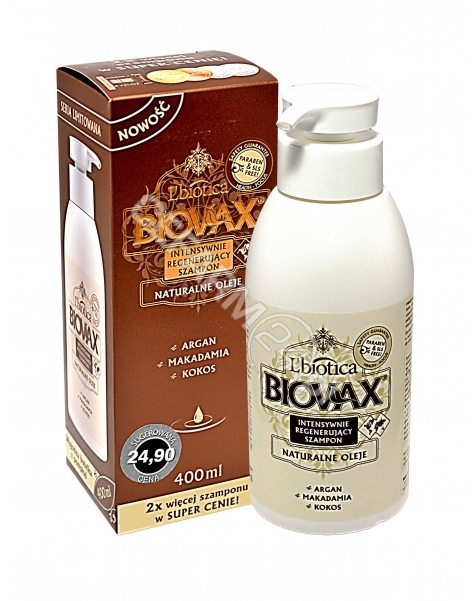 biovax argan makadamia kokos intensywnie regenerujący szampon 400ml