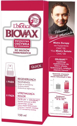 biovax quick dwufazowa odżywka bez spłukiwania do włosów blond