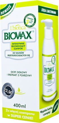 biovax szampon xxl regenerujący włosy przetłuszczające się 400 ml