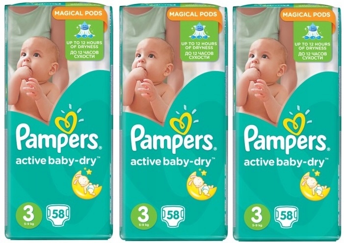 pampers pieluchy active baby 3 midi 174 szt