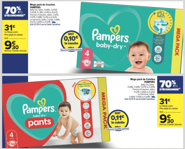 promotion couches pampers