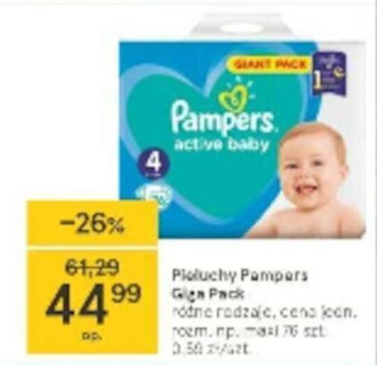 pieluchy pampers promocja tesco