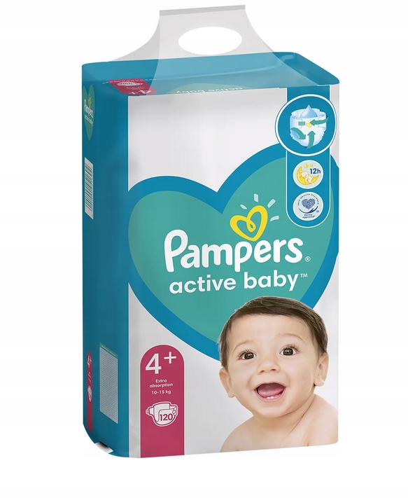 pieluchy pampers active baby mega box plus 4+