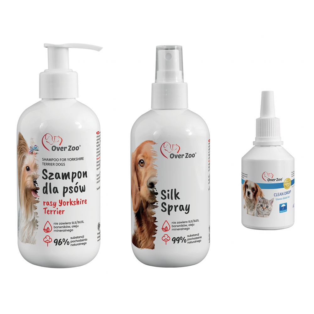 over zoo zestaw szampon silk spray dla psów york