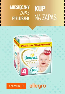 roczny zapas pieluch pampers