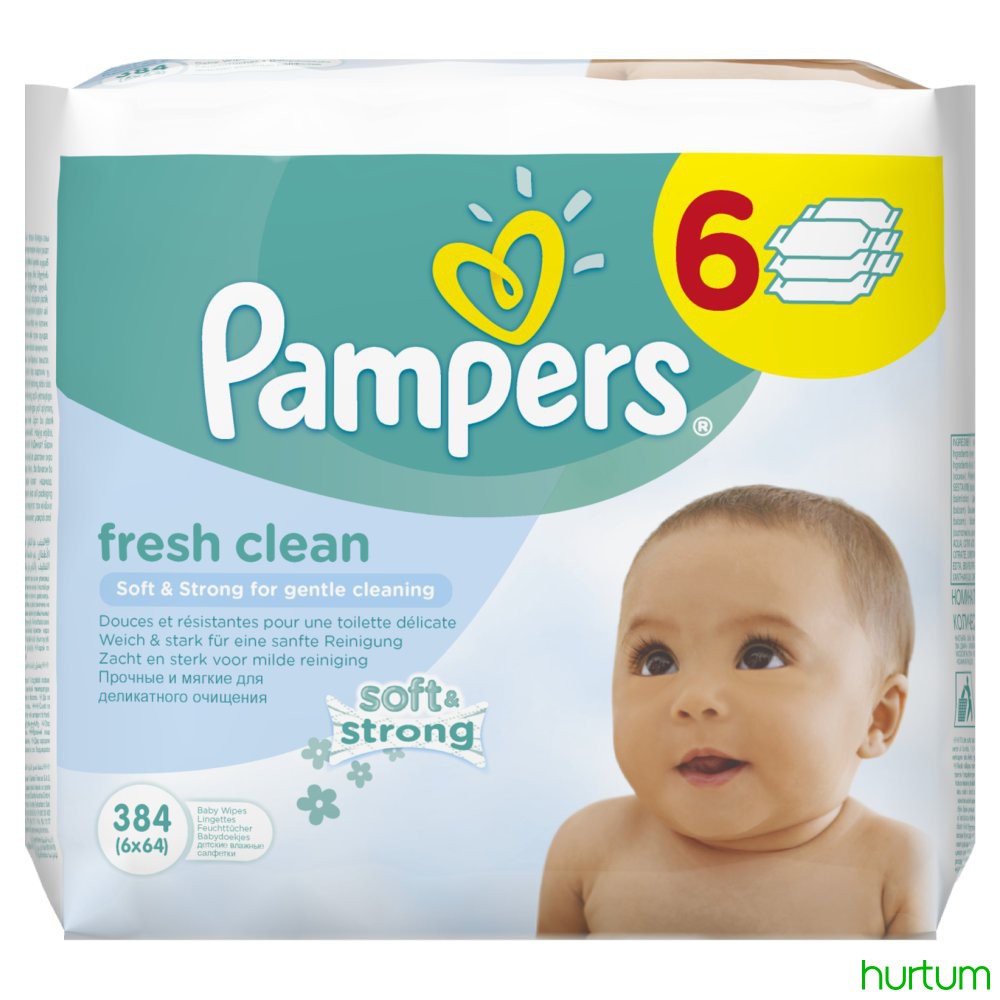 chusteczki pampers 6x64 fresh cleab