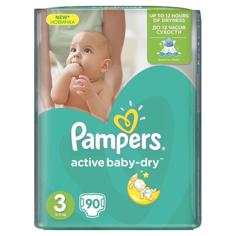 pampers active baby dry midi 90 szt