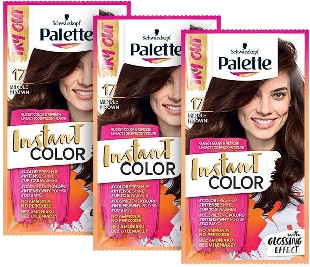 palette instant color szampon koloryzujący nr 17 średni brąz