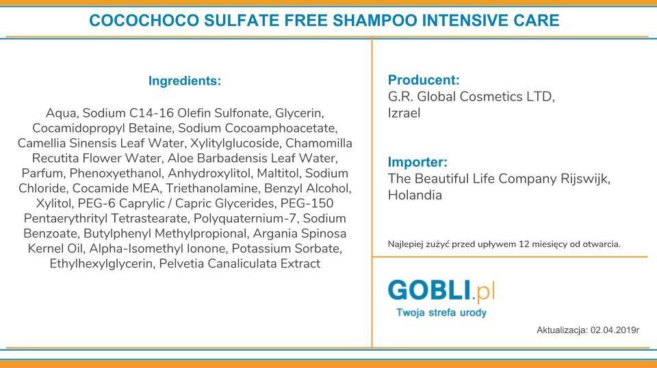 cocochoco szampon sulphate free 150 ml ceneo