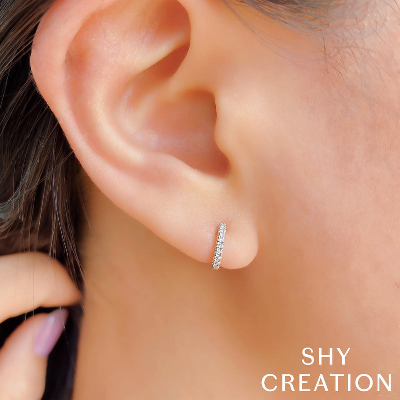 diamond ear huggie earrings