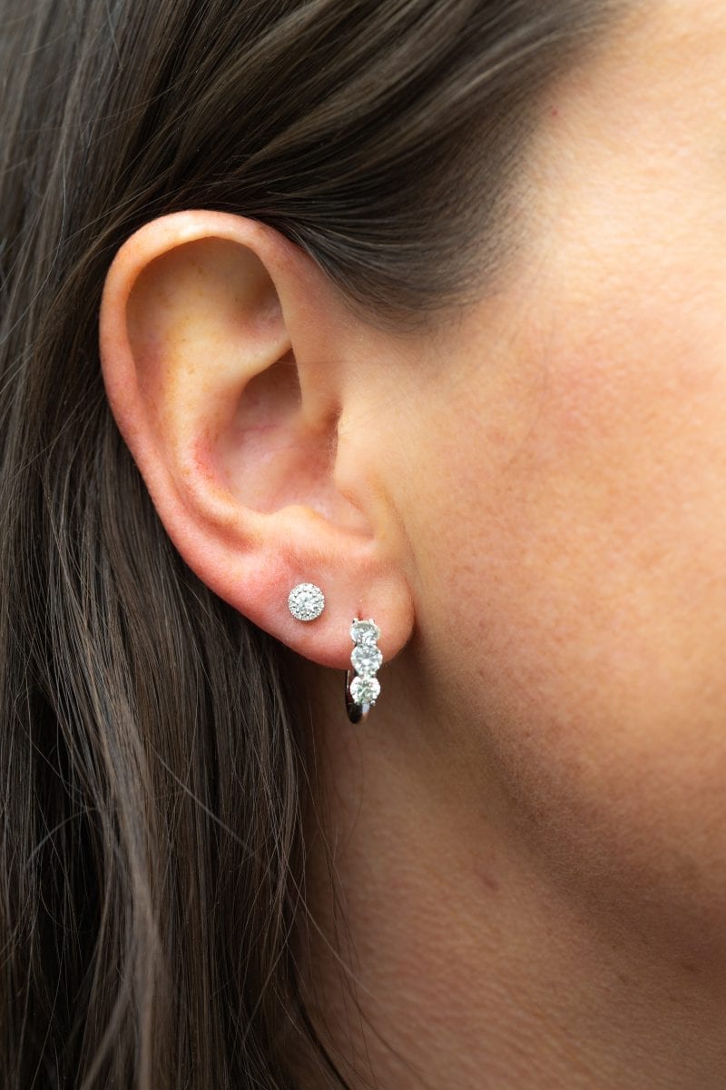 diamond ear huggie earrings