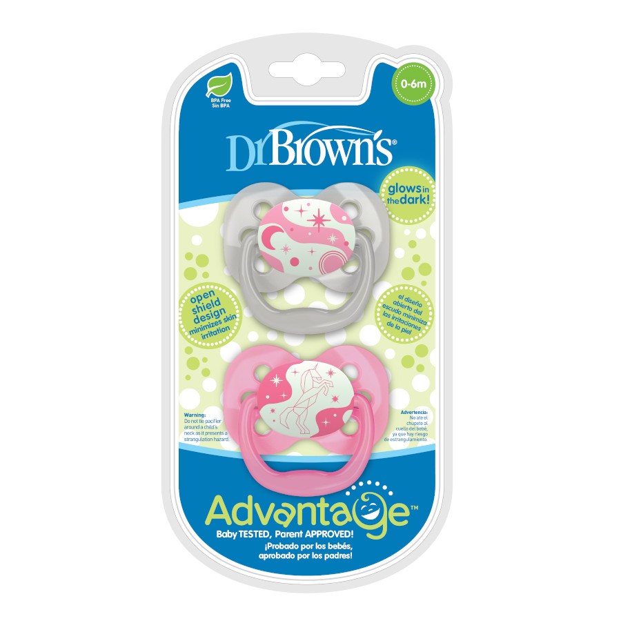 Dr.Browns PA12003 Glow in the dark silicone pacifier 0-6m.