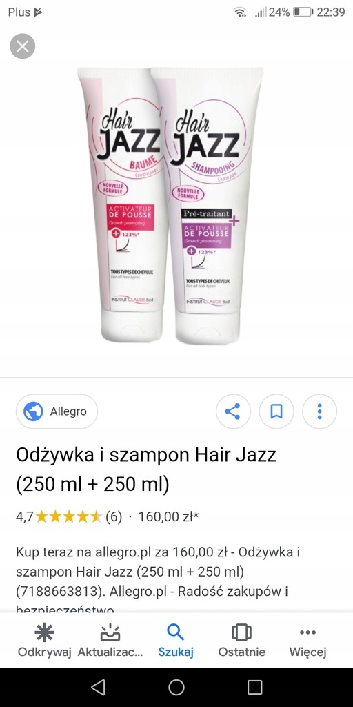 szampon i odżywka hair jazz allegro