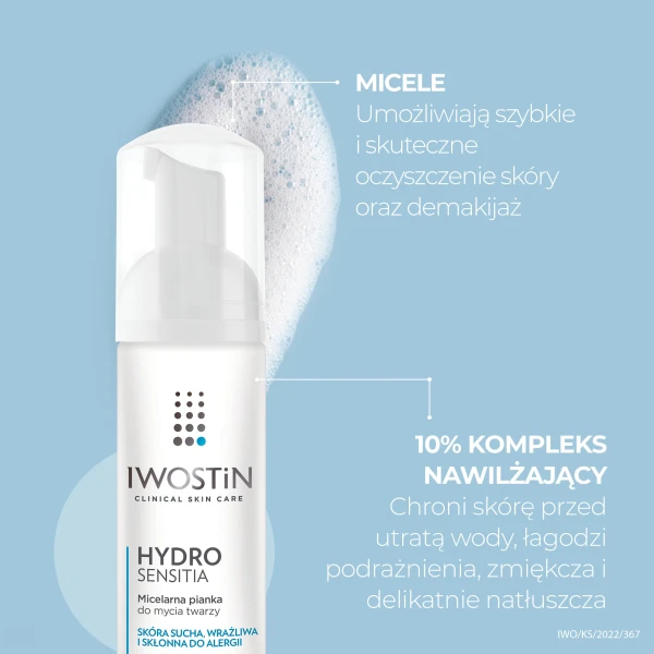 iwostin hydro sensitia micelarna pianka do mycia twarzy i demakijażu