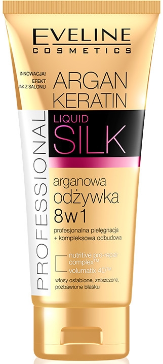 argan keratin arganowa odżywka do włosów 8 w 1 eveline