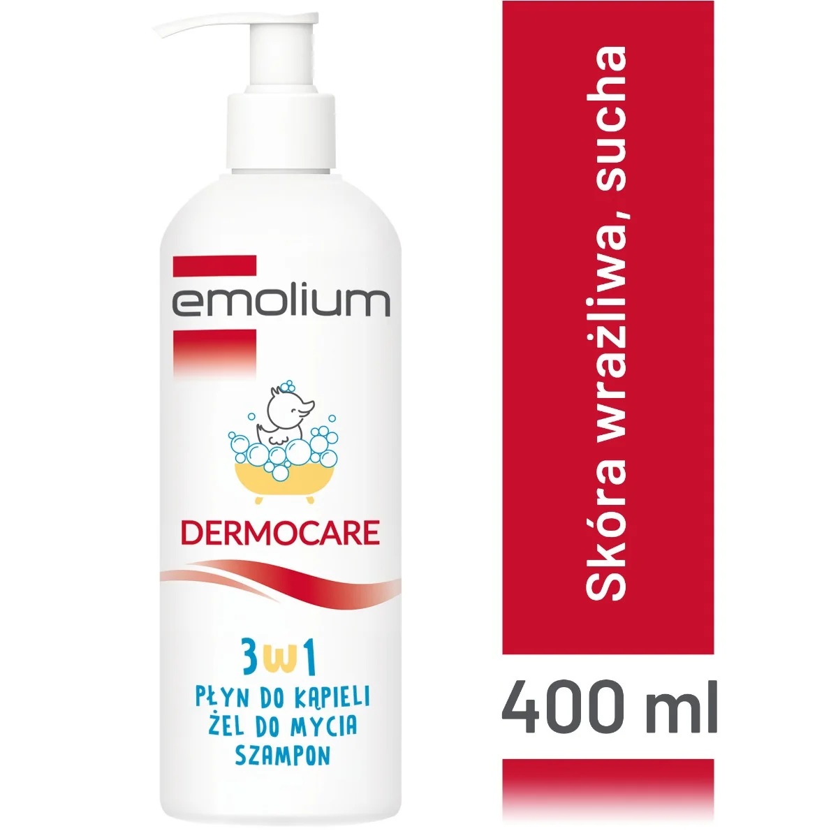 emolium dermocare 3w1 płyn żel szampon 400