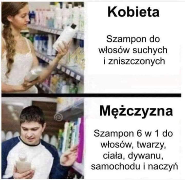 szampon dla kobiety i mężczyzny