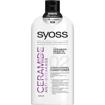 syoss ceramide complex odżywka do włosów osłabionych i łamliwych 500ml