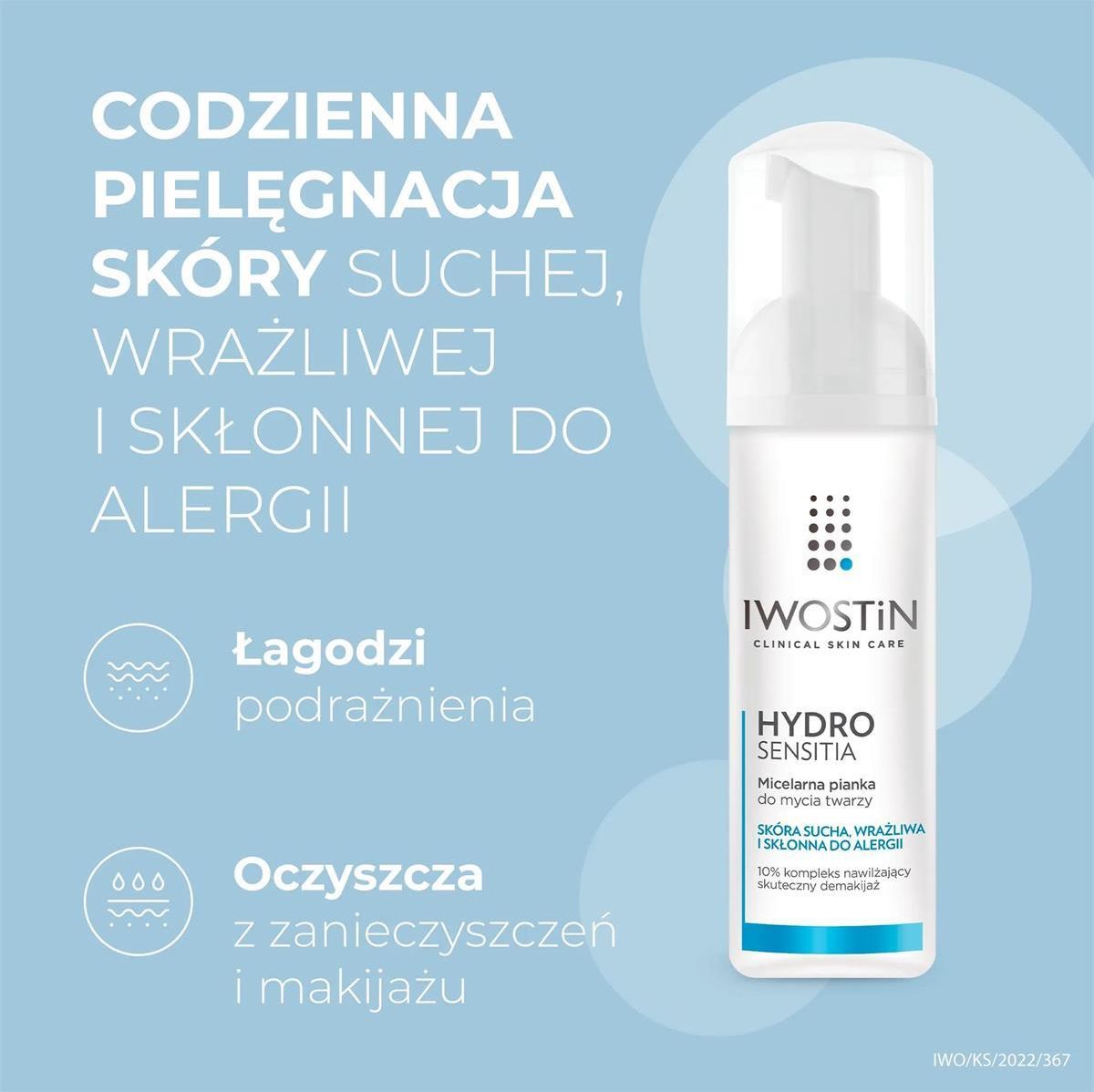 iwostin hydro sensitia pianka micelarna do mycia twarzy