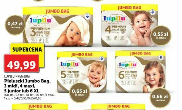 jumbo pack pieluchy lidl promocja naj 2o19