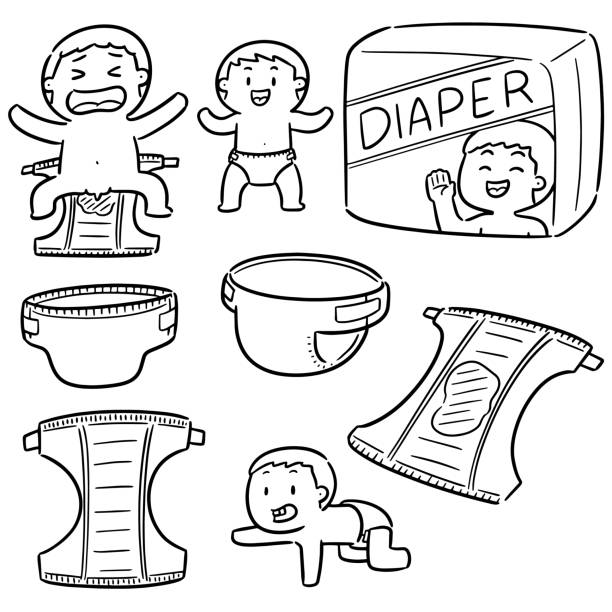 kid in pampers draw