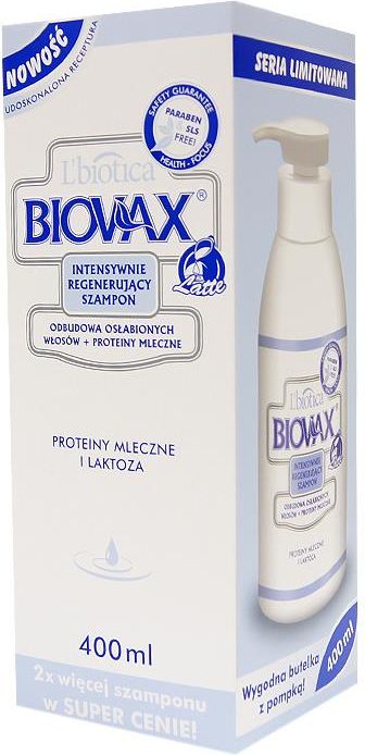 lbiotica biovax latte intensywnie regenerujący szampon po keratynowym