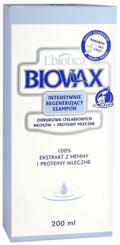 lbiotica biovax latte szampon odbudowa włosów osłabionych 200 ml