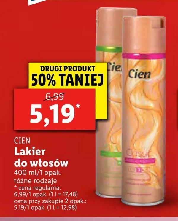 lidl lakier do włosów