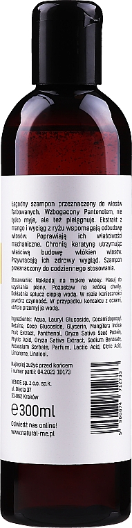 naturalme szampon do włosów farobowanych skład