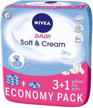 nivea baby chusteczki nawilżane soft & cre