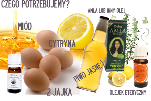 odżywka do włosów jajko olej i cytryna