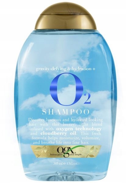 ogx nawilżający szampon do włosów na objętość o2