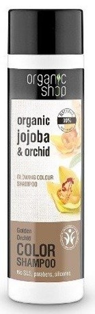 organic shop szampon do włosów rozświetlający kolor złota orchidea
