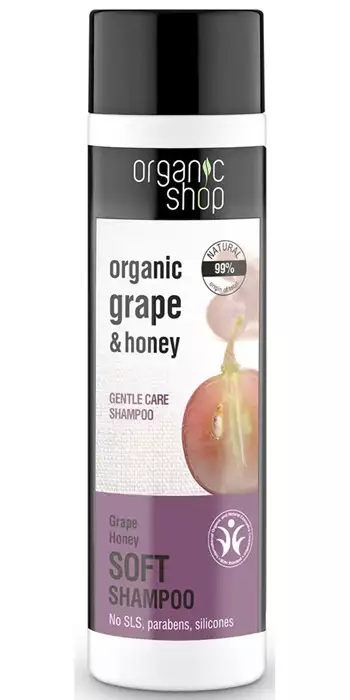 organic shop winogrona i miód delikatnie pielęgnujący szampon do włosów