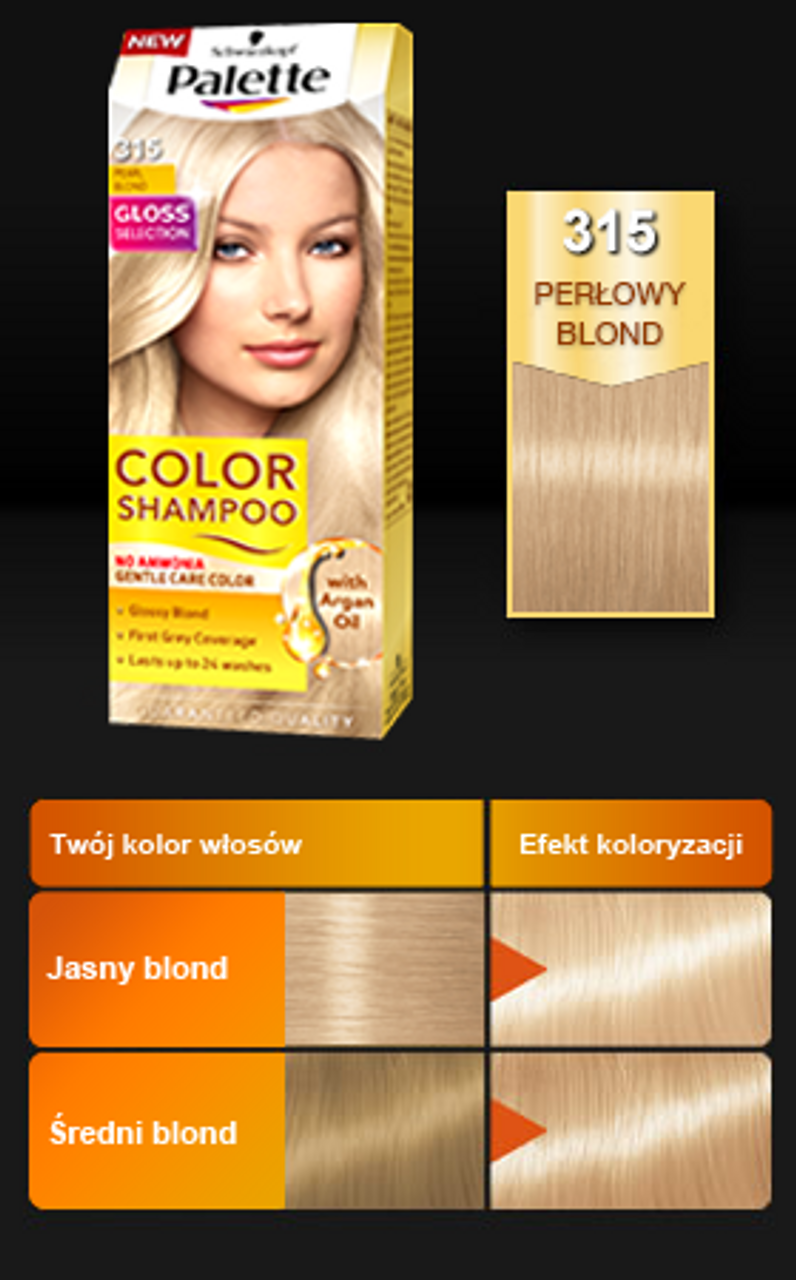 palette color shampoo 315 perłowy blond szampon koloryzujący opis produktu