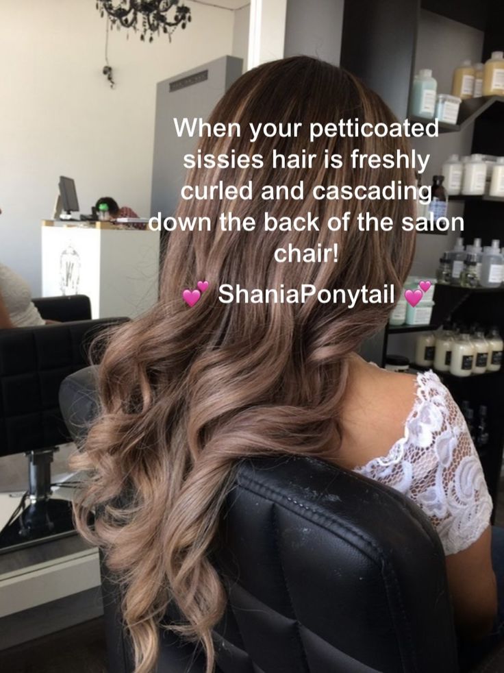 pampered petticoated sissy in hair salon