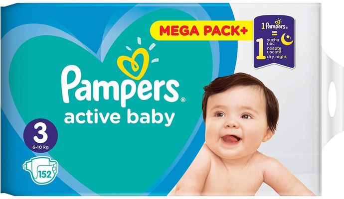 pampers active 3 mega pack 152 cena