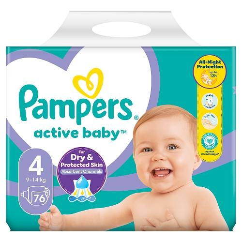 pampers active baby 4 76szt