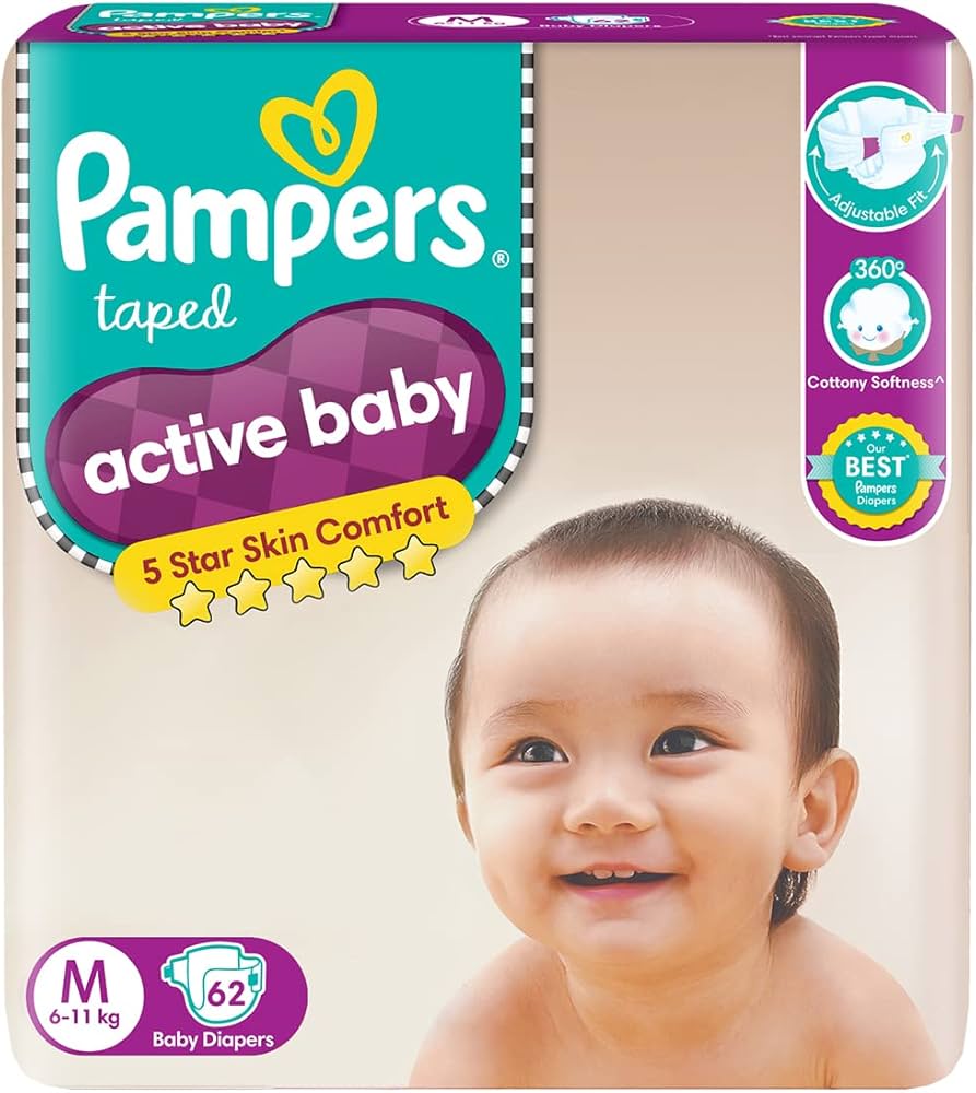 pampers active baby 62 szt