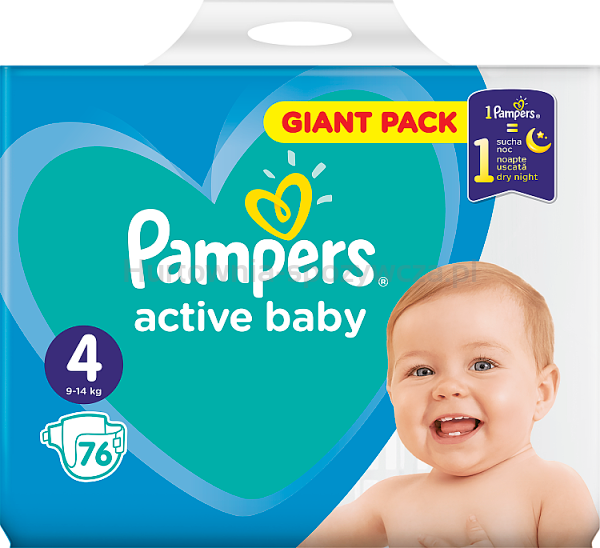 pampers active baby-dry rozmiar 4 maxi 76 pieluszek