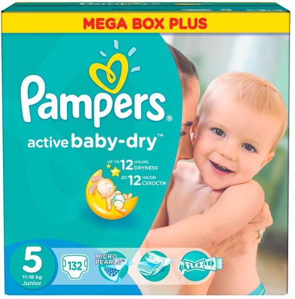 pampers active baby-dry rozmiar 5 junior 11-18kg 150 sztuk