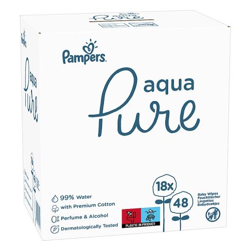 pampers aqua pure chusteczki nawilżające 18x ceneo