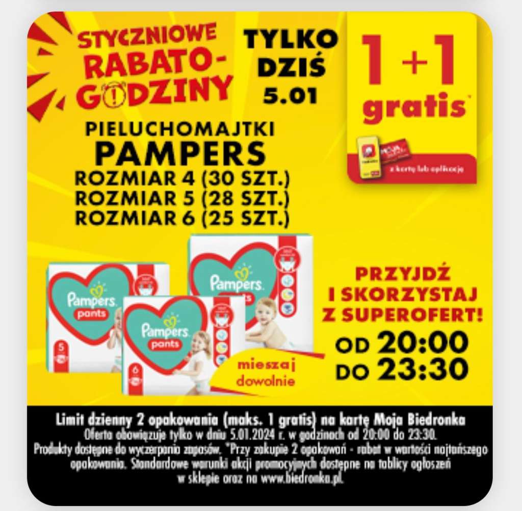 pampers biedronka pieluchy 20 sztuk