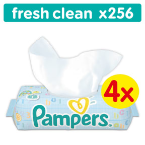 pampers fresh clean chusteczki 4x64