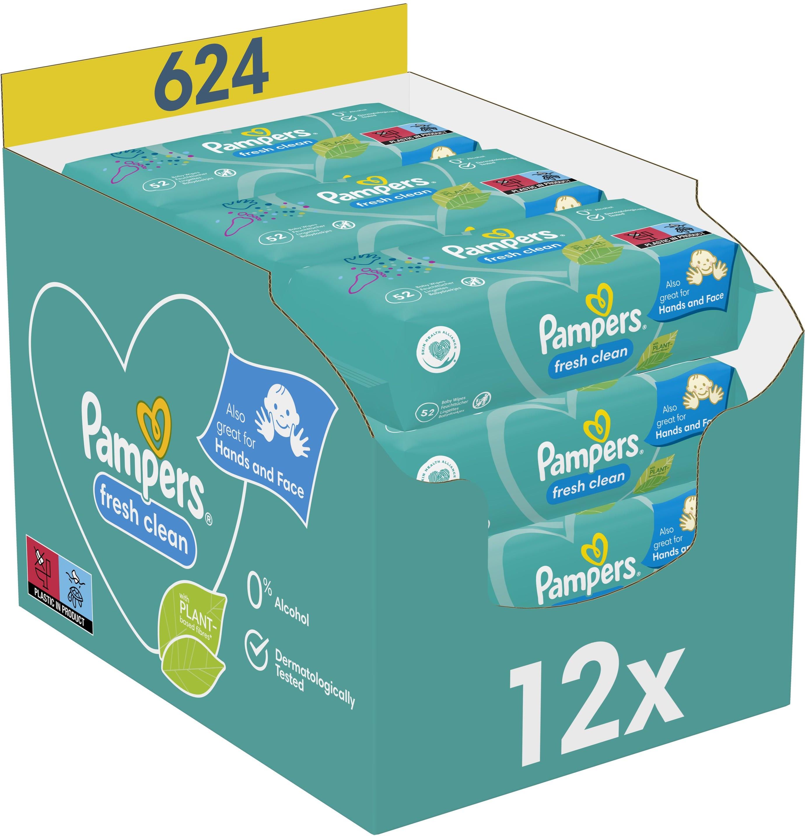 pampers fresh clean chusteczki dla niemowląt 6 x 64 sztuki