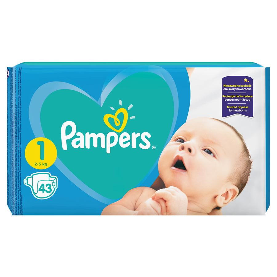 pampers new baby pieluchy 1 newborn 43 szt