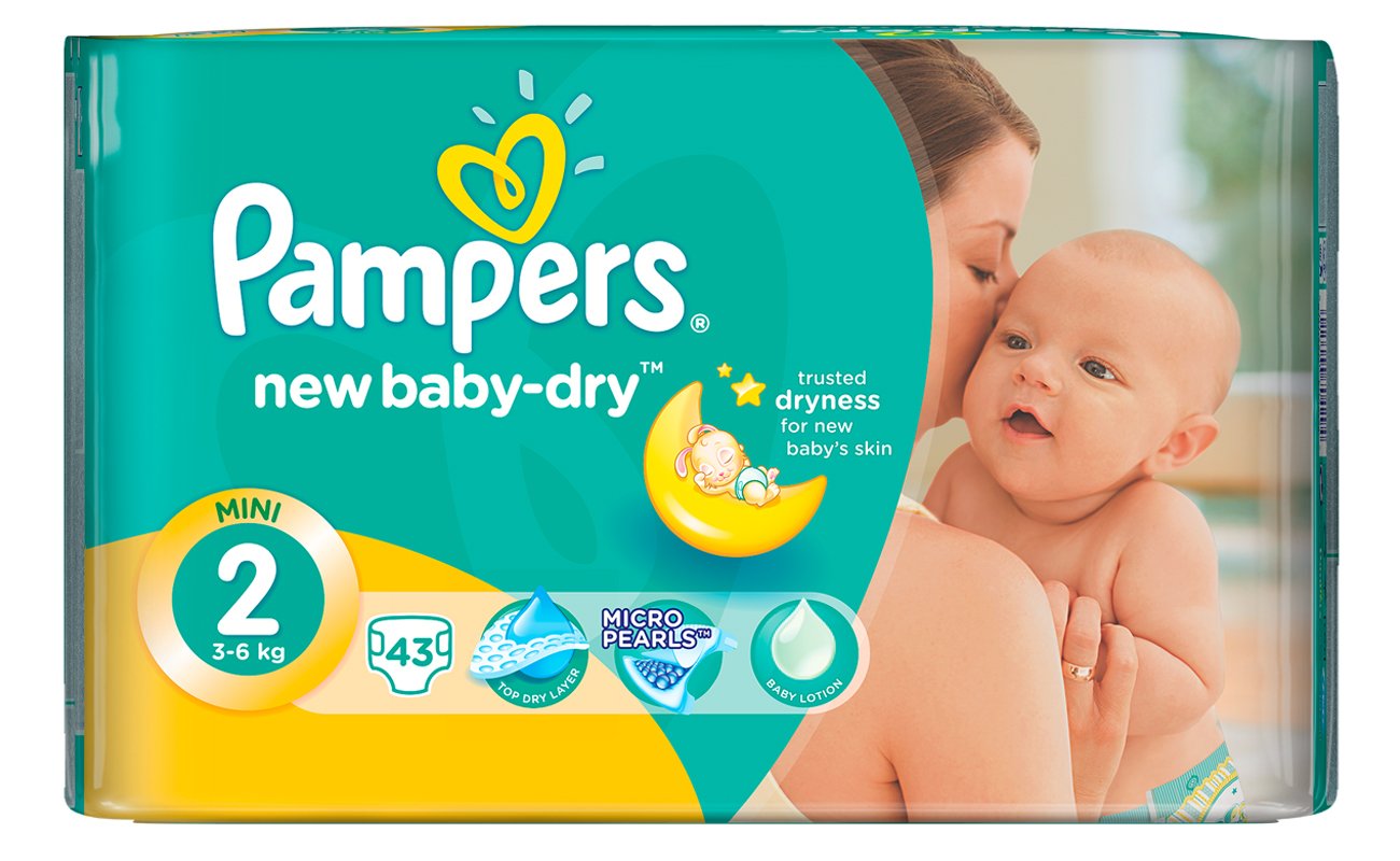 pampers new baby pieluchy rozmiar 2 mini 3-6kg 100 sztuk