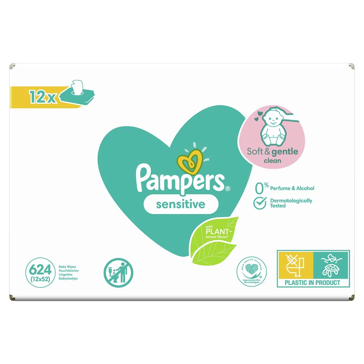 pampers sensitive chusteczki 6x56 szt