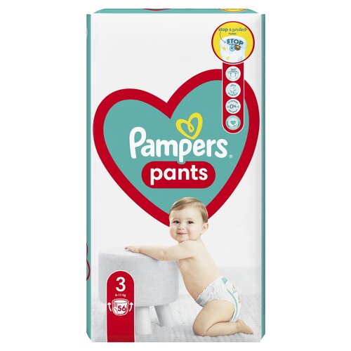 pieluchomajtki pampers 3 naklejka z tylu